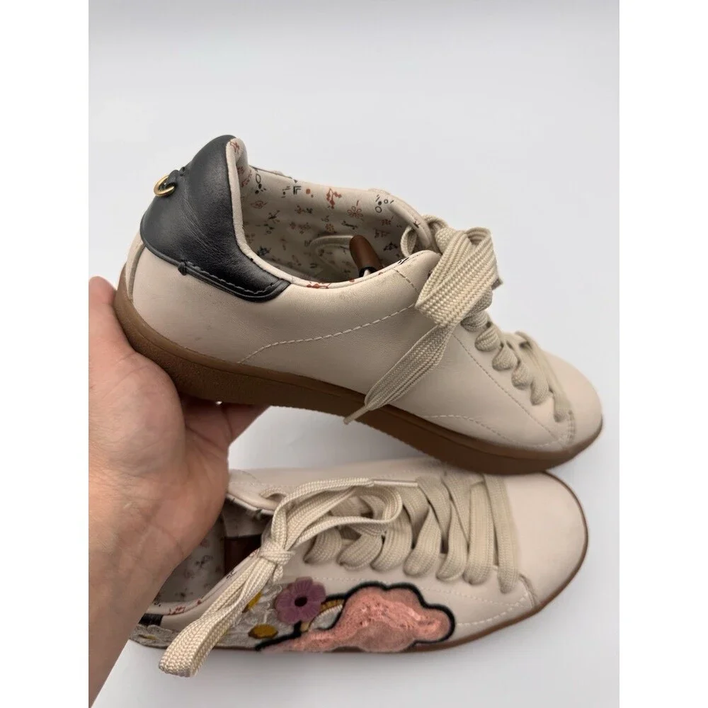 Coach Low Top Sneaker with Cloud Patches & Rexy Tea Rose Size 9.5B Women’s - Picture 11 of 14